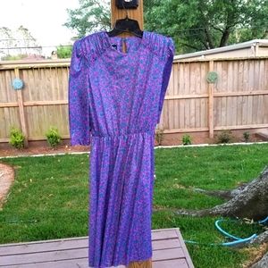 Vintage 80s poly dress 14P